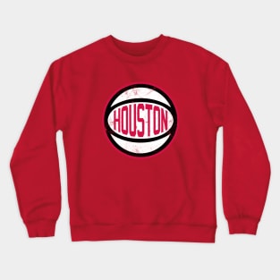 Houston Retro Ball - Red Crewneck Sweatshirt